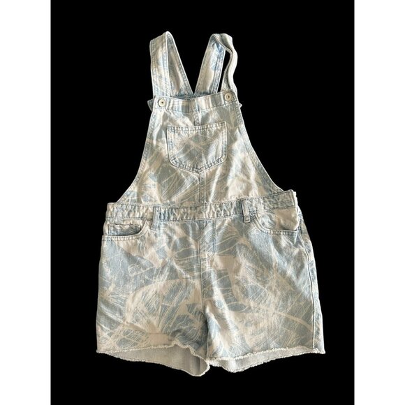 Children’s Place Girls Size 12 Acid Tie Dye Shorts Overall Cotton Denim Pockets - Picture 1 of 7